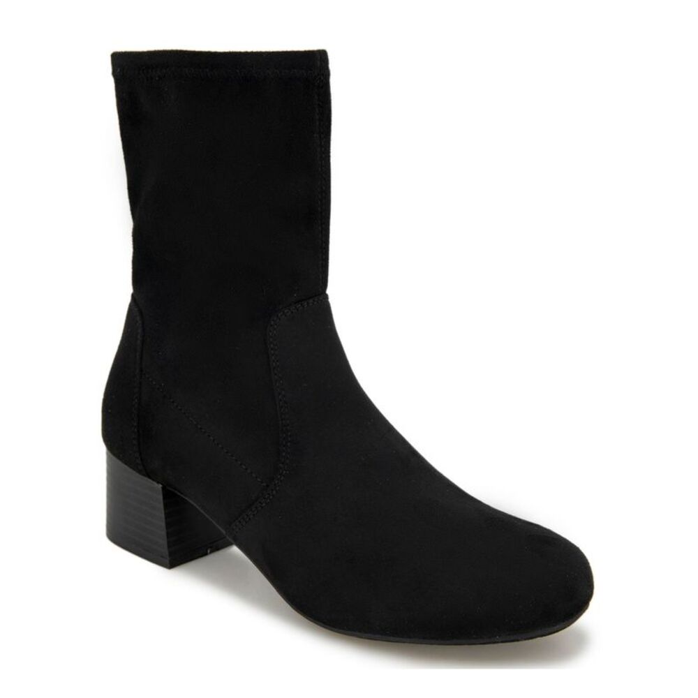 REACTION KENNETH COLE Womens Black Padded Road Round Toe Block Heel Booties 8 M